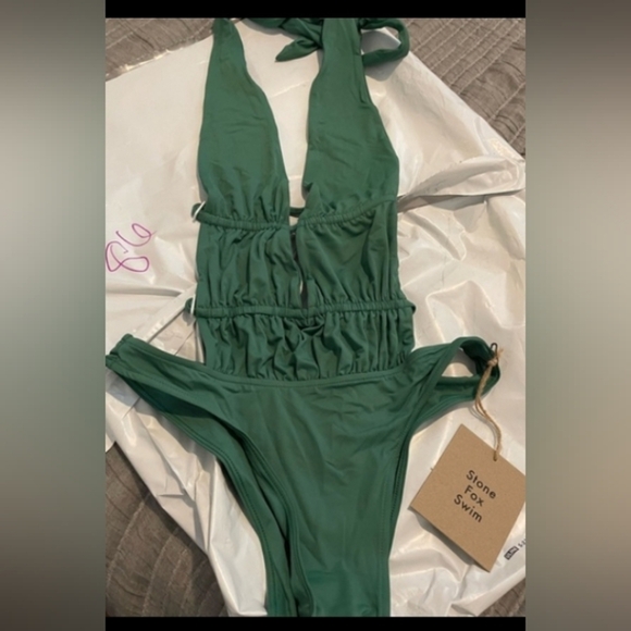 Stone Fox Swim Green One Piece Swimsuit - Picture 7 of 10